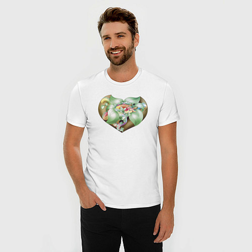Мужская slim-футболка Древесный дракон / Белый – фото 3