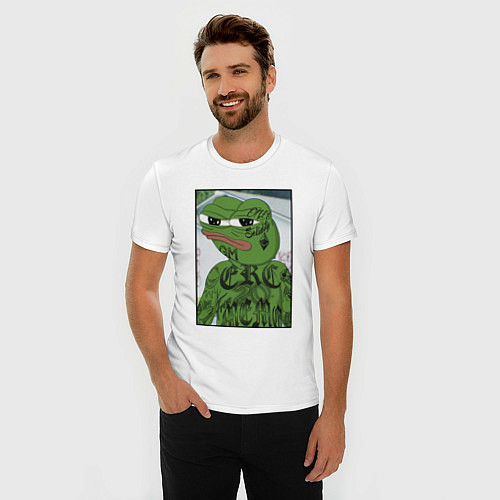 Мужская slim-футболка Pepe tattoo / Белый – фото 3