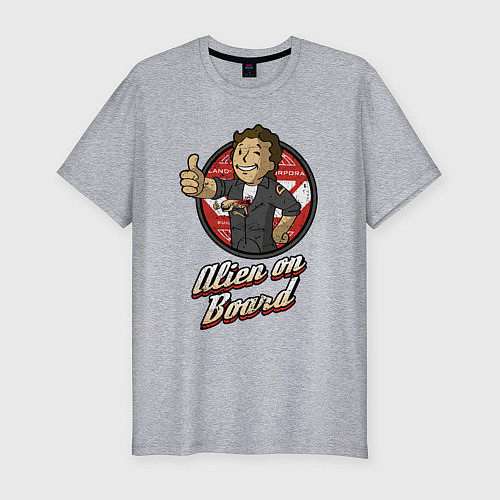 Мужская slim-футболка Fallout - vault girl / Меланж – фото 1