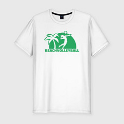 Футболка slim-fit Green beach volleyball, цвет: белый