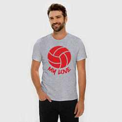 Футболка slim-fit Volleyball my love, цвет: меланж — фото 2