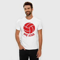 Футболка slim-fit Volleyball my love, цвет: белый — фото 2