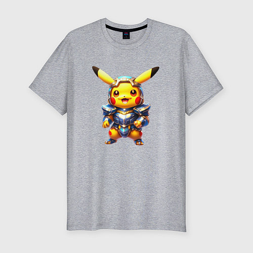 Мужская slim-футболка Киберчу / Меланж – фото 1