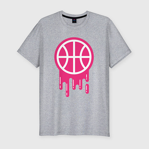 Мужская slim-футболка Pink basketball / Меланж – фото 1