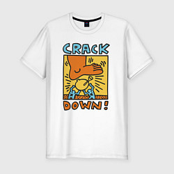 Футболка slim-fit Crack down, цвет: белый