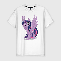 Футболка slim-fit Твайлайт Спаркл из My Little Pony в кино, цвет: белый