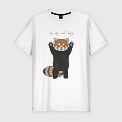 Футболка slim-fit Im big and scary красная панда, цвет: белый
