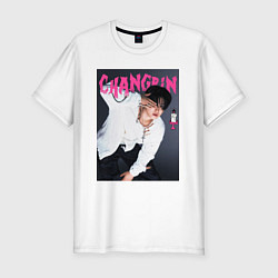 Футболка slim-fit Changbin Rock Star Stray Kids, цвет: белый