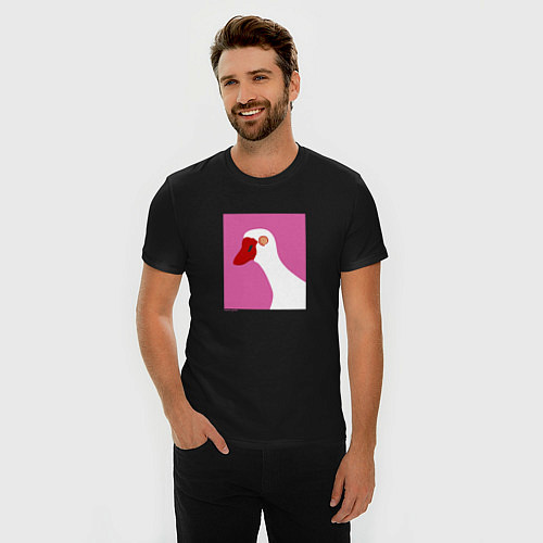 Мужская slim-футболка Hypno-goose / Черный – фото 3