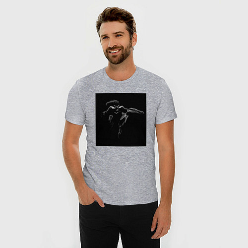 Мужская slim-футболка Xo weeknd / Меланж – фото 3