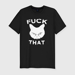 Футболка slim-fit Cat fuck that, цвет: черный