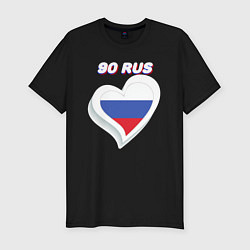 Футболка slim-fit 90 регион Московская область, цвет: черный