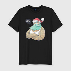 Футболка slim-fit Санта брутал, цвет: черный