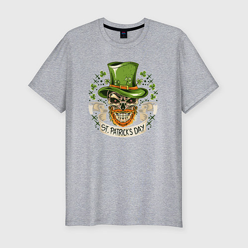 Мужская slim-футболка St Patrick day / Меланж – фото 1