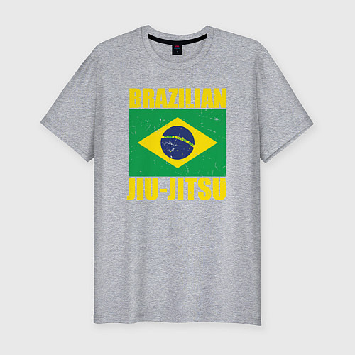 Мужская slim-футболка Brazilian jiu-jitsu / Меланж – фото 1