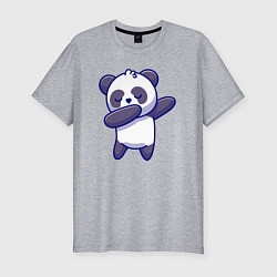 Футболка slim-fit Dabbing panda, цвет: меланж