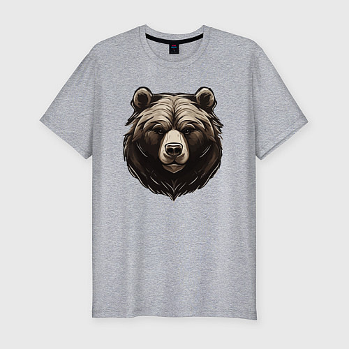 Мужская slim-футболка Хозяин тайги / Меланж – фото 1