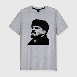 Футболка slim-fit Ленин в шапке, цвет: меланж