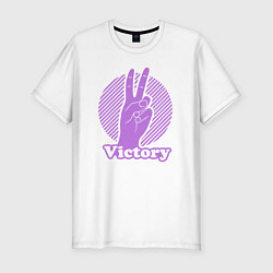 Футболка slim-fit Victory hand gesture, цвет: белый