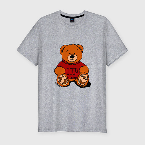 Мужская slim-футболка Мишка из СССР / Меланж – фото 1
