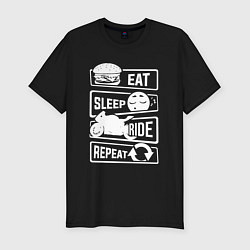 Футболка slim-fit Еда сон гонка, цвет: черный