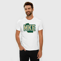 Футболка slim-fit Mke Bucks, цвет: белый — фото 2