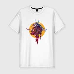 Футболка slim-fit Горилла самурай, цвет: белый