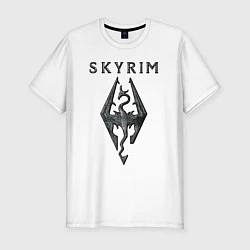 Футболка slim-fit Elder Scrolls - скайрим, цвет: белый