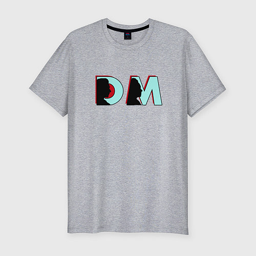 Мужская slim-футболка Depeche Mode - DM logo / Меланж – фото 1