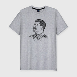 Футболка slim-fit Профиль Сталина, цвет: меланж