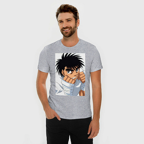 Мужская slim-футболка Иппо Боксер / Меланж – фото 3