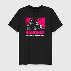 Футболка slim-fit Ramones rocknroll high school, цвет: черный
