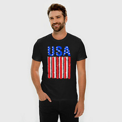 Футболка slim-fit America flag, цвет: черный — фото 2