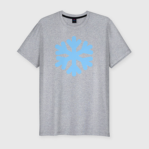 Мужская slim-футболка Голубая снежинка / Меланж – фото 1
