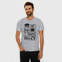 Футболка slim-fit Есть спать карате, цвет: меланж — фото 2