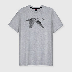 Футболка slim-fit Гусь в полёте, цвет: меланж
