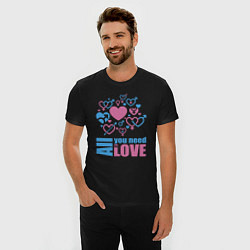 Футболка slim-fit All you net is love, цвет: черный — фото 2