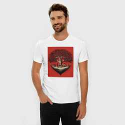 Футболка slim-fit Love tree, цвет: белый — фото 2