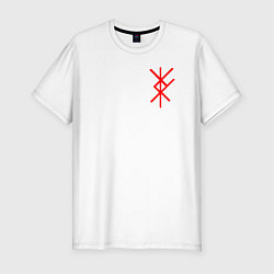 Футболка slim-fit Став рун на удачу на груди, цвет: белый