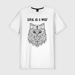 Футболка slim-fit Loyal as a wolf, цвет: белый