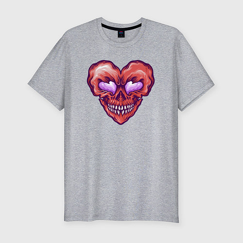 Мужская slim-футболка Сердце демона / Меланж – фото 1