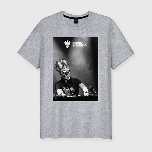 Мужская slim-футболка Boris Brejcha high tech minimal / Меланж – фото 1