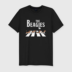 Футболка slim-fit Бигли The Beatles пародия, цвет: черный