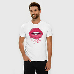 Футболка slim-fit I love you lips, цвет: белый — фото 2