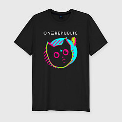 Футболка slim-fit OneRepublic rock star cat, цвет: черный