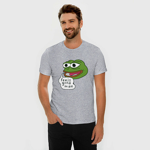 Мужская slim-футболка Pepe feels good man / Меланж – фото 3