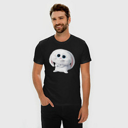 Футболка slim-fit Кролик Снежок, цвет: черный — фото 2