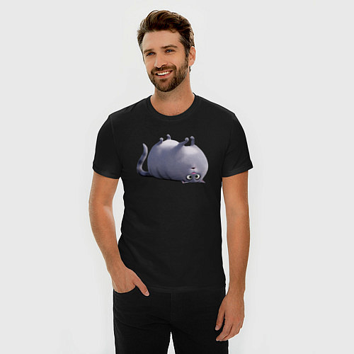 Мужская slim-футболка Домашние животные кошка Хлоя / Черный – фото 3