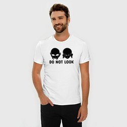Футболка slim-fit Черный пришелец - do not look, цвет: белый — фото 2