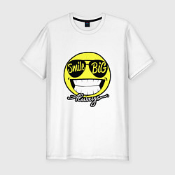 Футболка slim-fit Smile big always, цвет: белый